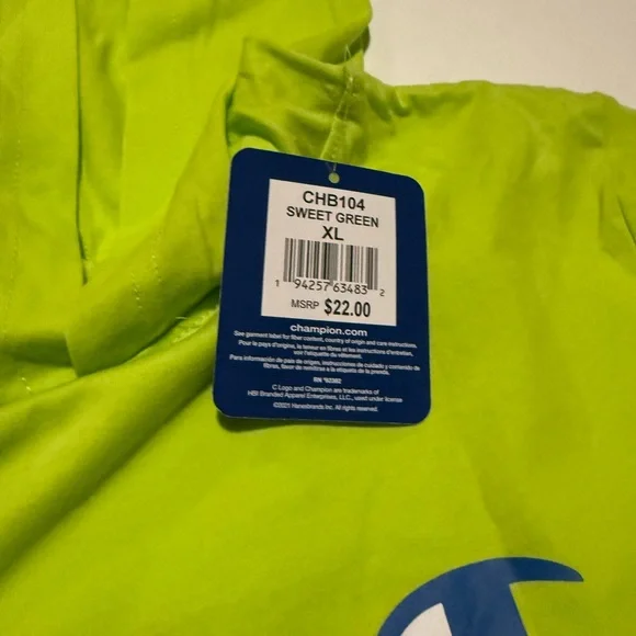 Champion Lime Green Hoodie youth XL - Picture 2 of 4